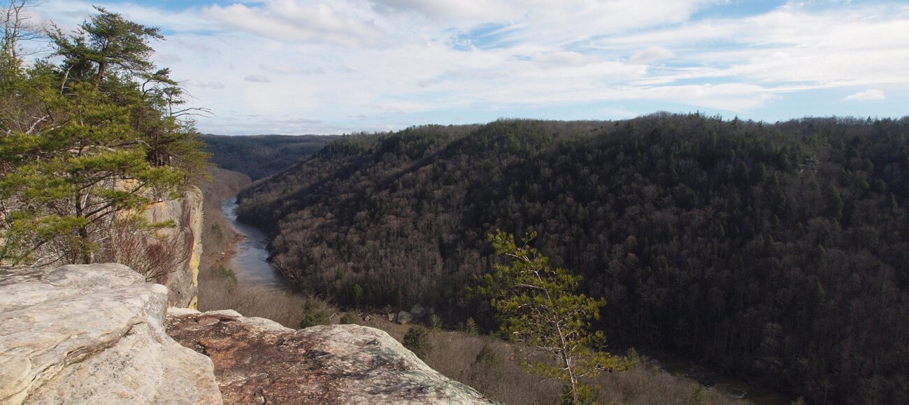 View from Angel Falls Overlook on Grand Gap Loop trail